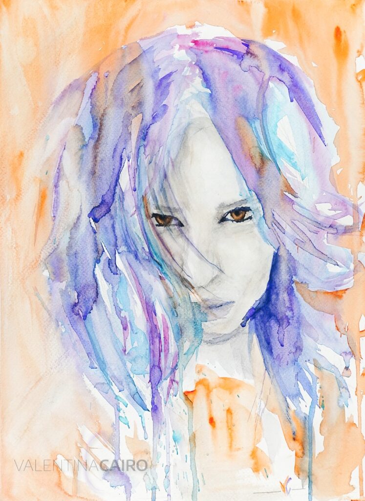 But your eyes –– they’re beautiful. They’re wild, crazy, like some animal peering out of a forest on fire. Charles Bukowski Watercolour on paper 30x40